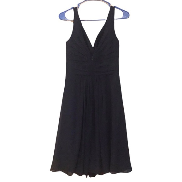 Bill Levkoff Bridesmaid Navy Blue Dress Style 154 Size 4 - Picture 3 of 4